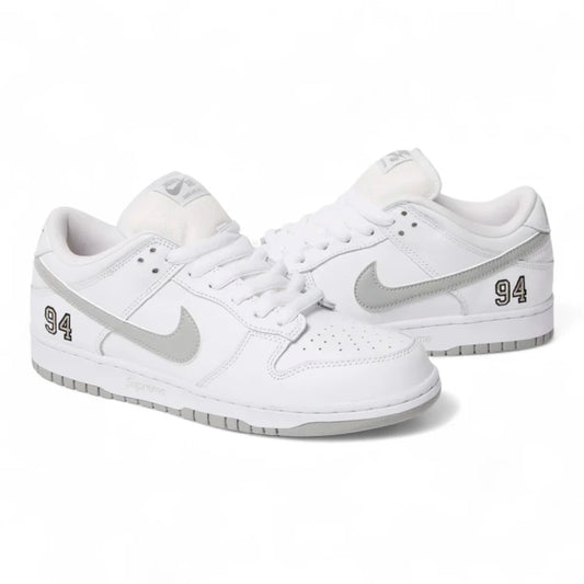 Nike SB Dunk Low Supreme 94 White Metallic Silver
