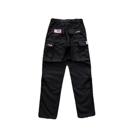 Corteiz Yella Guerillaz Cargo Pants - Black/pink