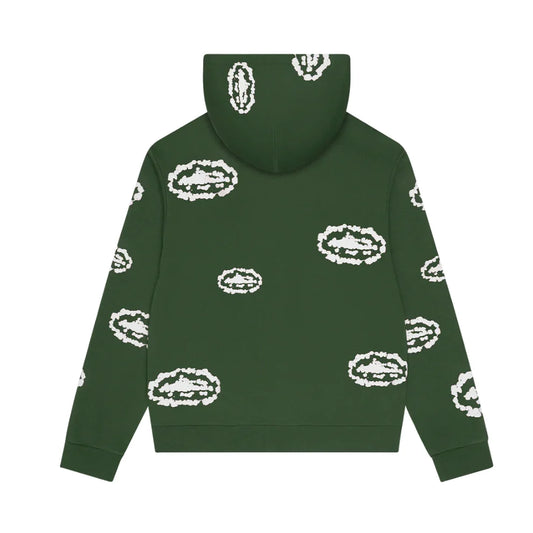 CORTEIZ X DENIM TEARS ISLAND WREATH ZIP HOODIE GREEN