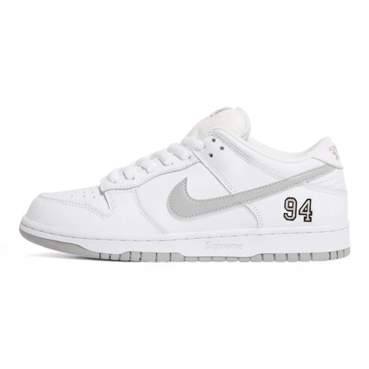 Nike SB Dunk Low Supreme 94 White Metallic Silver