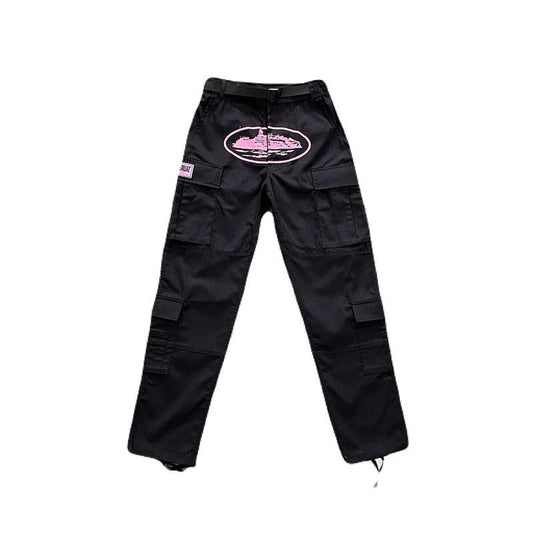Corteiz Yella Guerillaz Cargo Pants - Black/pink