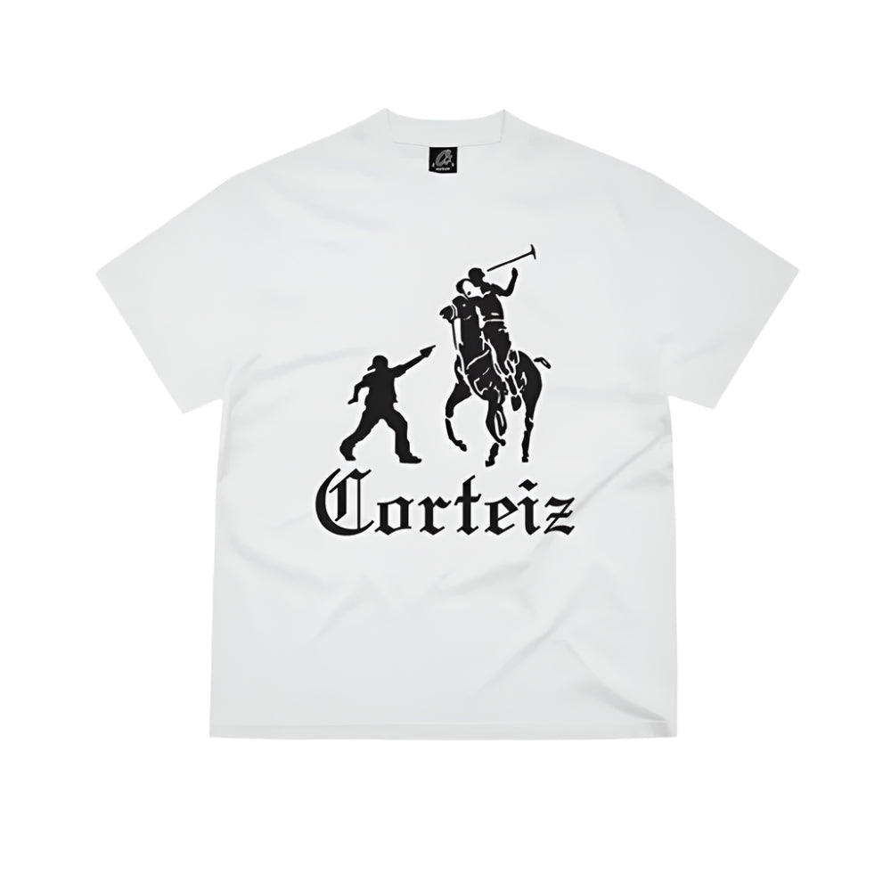 Corteiz Jackin Horse Tee 'White Black'