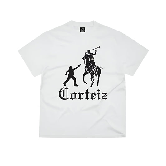 Corteiz Jackin Horse Tee 'White Black'