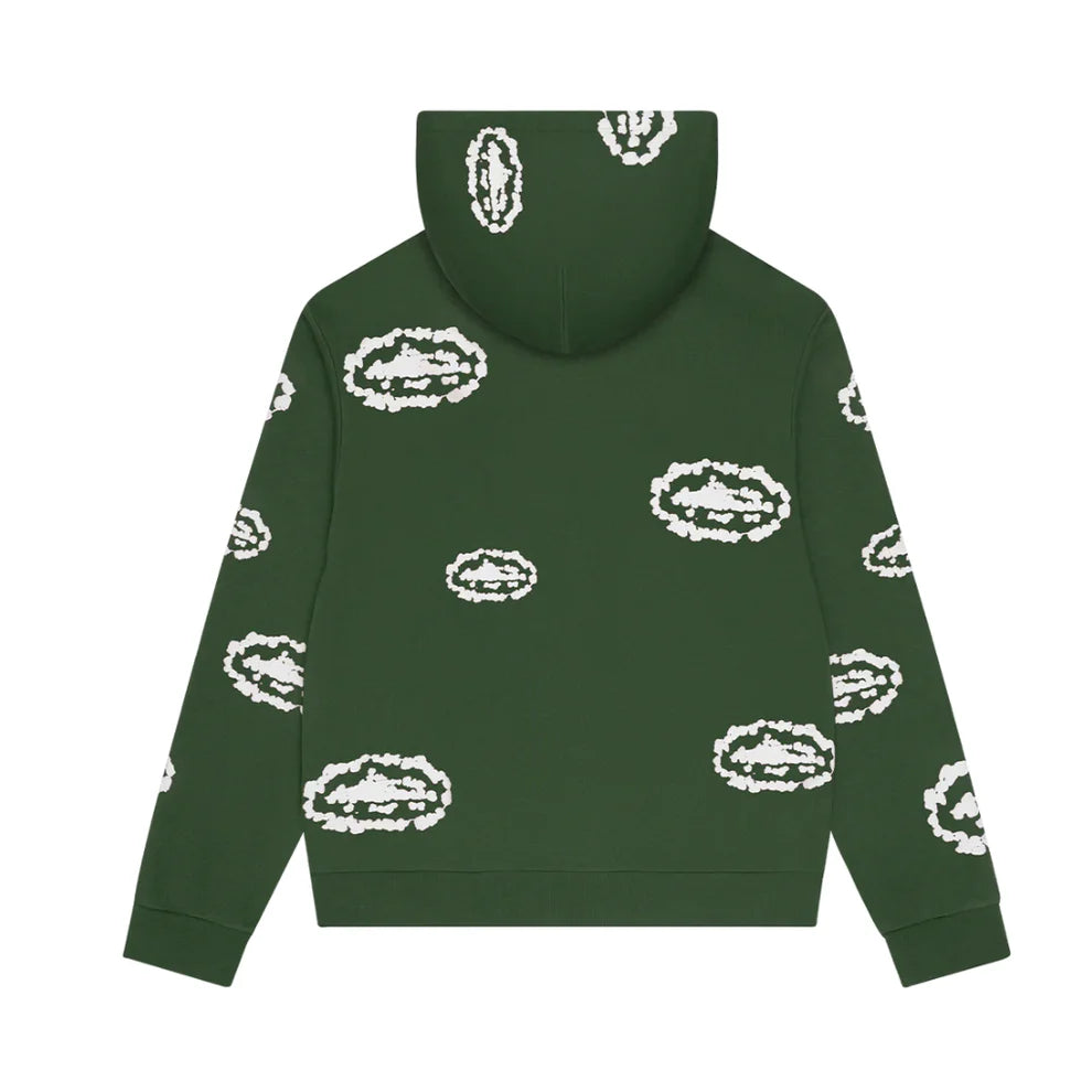 CORTEIZ X DENIM TEARS ISLAND WREATH ZIP HOODIE GREEN