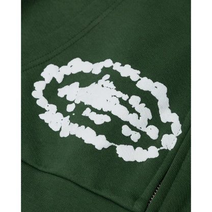 CORTEIZ X DENIM TEARS ISLAND WREATH ZIP HOODIE GREEN